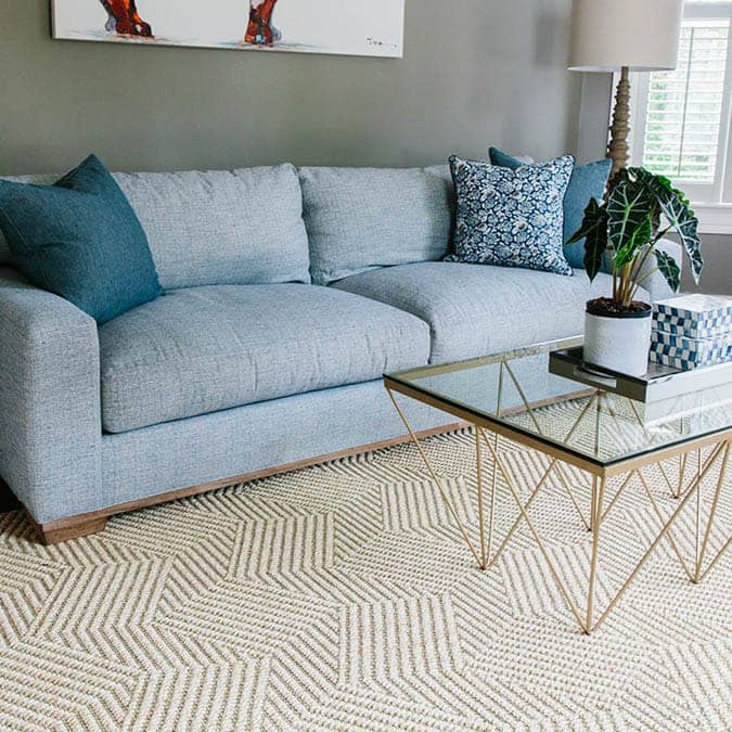 Helsinki Canvas sisal rug in transitional living room