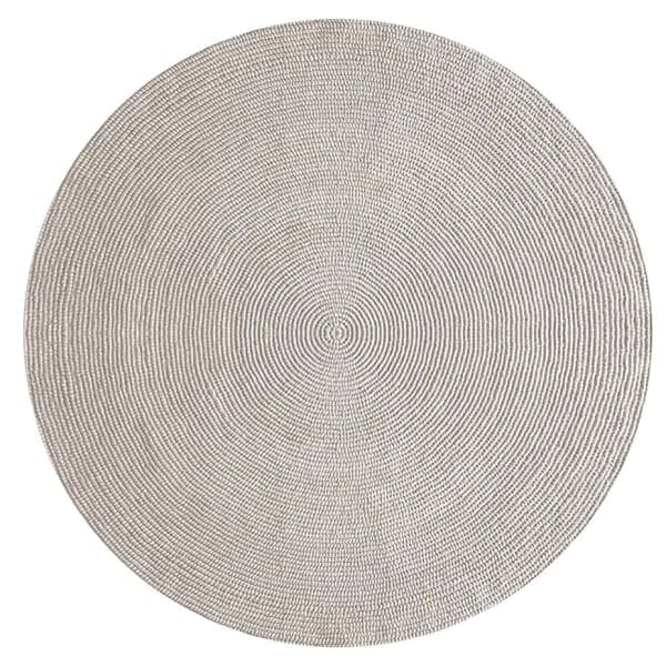 spiral: abaca braided as a circular rug in color tapioca